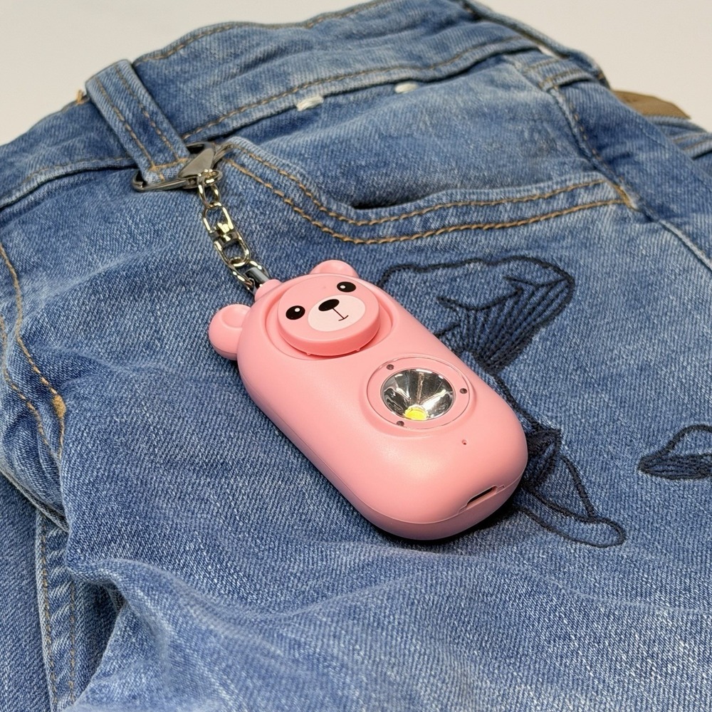 Personal Alarm Flashlight 130dB Rechargeable Looks Like Ordinary Bag Charm - Picture 9 of 16